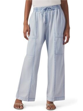 Splendid women’s indigo stripe wide leg pants in indigo stripe size L